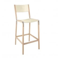 Fyrn SEATING Stanyan - Natural Oak, Matte Silver, SN Leather, Seat & Back, Ivory