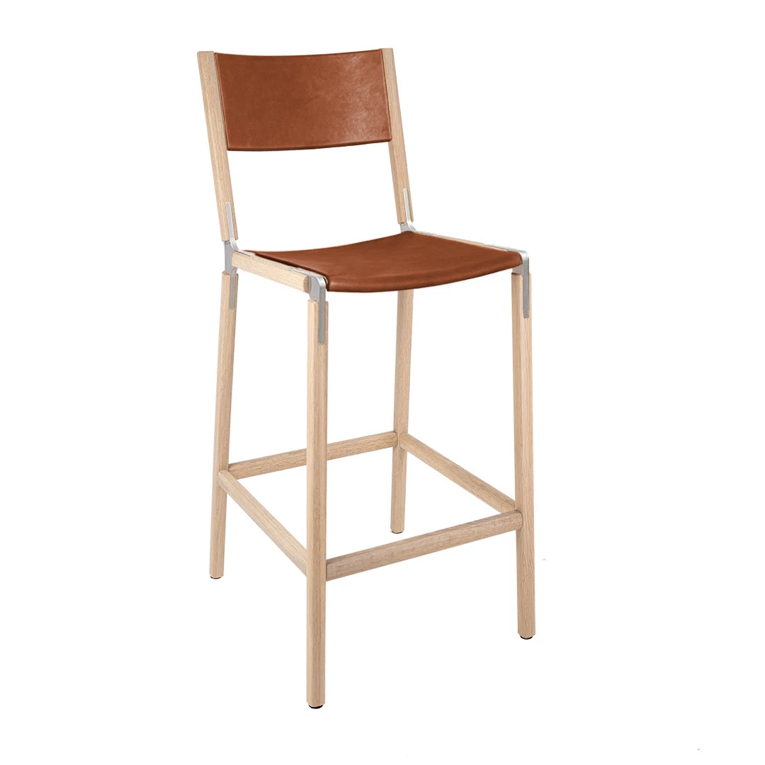 Fyrn SEATING Stanyan - Natural Oak, Matte Silver, PVT Leather, Seat & Back, Rust 3 Fyrn SEATING Stanyan - Natural Oak, Matte Silver, PVT Leather, Seat & Back, Rust