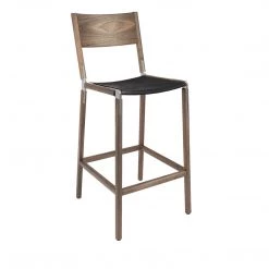 Fyrn SEATING Stanyan - Black Walnut, Matte Silver, SN Leather, Seat Only, Coal