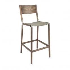 Fyrn SEATING Stanyan - Black Walnut, Matte Silver, SN Leather, Seat Only, Stone