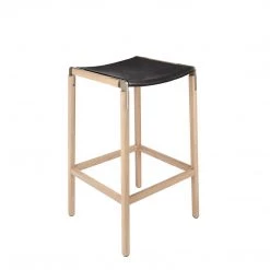 Fyrn SEATING Bartlett - Natural Oak, Copper Bronze, PVT Leather, Seat Only, Coal