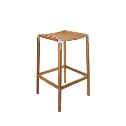 Fyrn SEATING Bartlett - Oxidized Oak, Matte Silver, PVT Leather, Seat Only, Camel