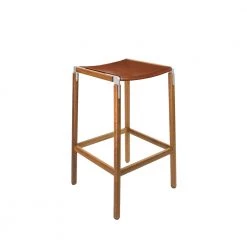 Fyrn SEATING Bartlett - Oxidized Oak, Matte Silver, PVT Leather, Seat Only, Rust