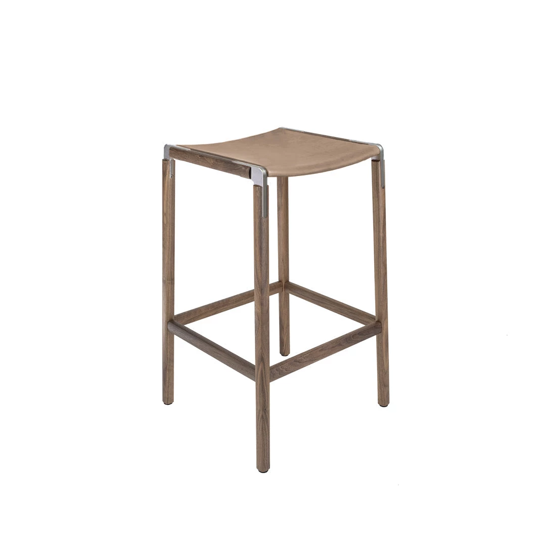 Fyrn SEATING Bartlett - Black Walnut, Matte Silver, SN Leather, Seat Only, Sand 3 Fyrn SEATING Bartlett - Black Walnut, Matte Silver, SN Leather, Seat Only, Sand