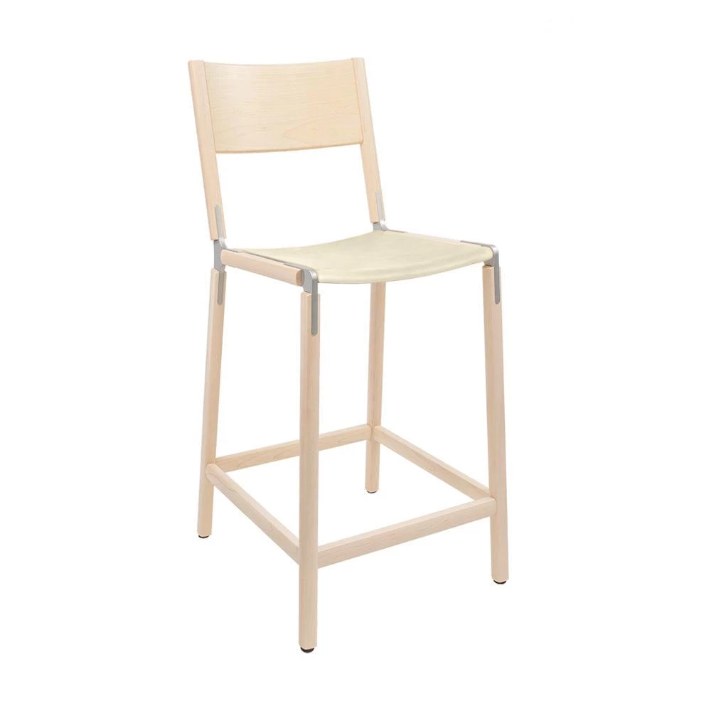 Fyrn Linden - Maple, Matte Silver, PVT Leather, Seat Only, Ivory SEATING